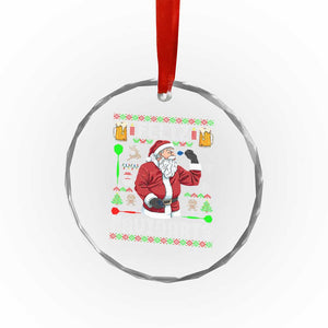 Xmas Dart Lover Crystal Glass Ornament Feliz Navidarts Santa Navidad Ugly Sweater TS02 Print Your Wear