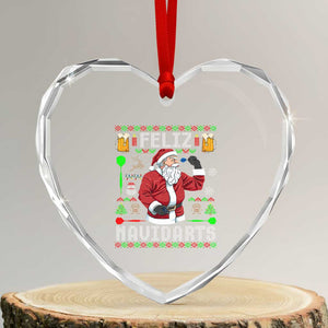 Xmas Dart Lover Heart Crystal Glass Ornament Feliz Navidarts Santa Navidad Ugly Sweater TS02 Transparent Glass 3'' Heart Print Your Wear