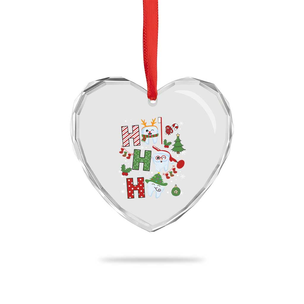 Xmas Dentist Heart Crystal Glass Ornament Ho Ho Ho Tooth Dental TS09 Print Your Wear