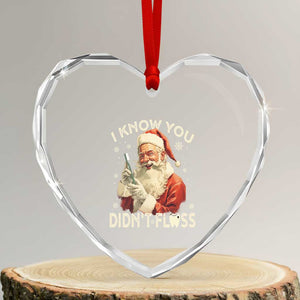Xmas Dentist Heart Crystal Glass Ornament I Know You Didn't Floss Dental Santa TS09 Transparent Glass 3'' Heart Print Your Wear