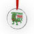 Xmas Dinosaur Crystal Glass Ornament Funny Tree Rex Xmas Light TS12 Transparent Glass 3'' Circle Print Your Wear
