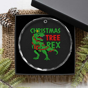 Xmas Dinosaur Crystal Glass Ornament Funny Tree Rex Xmas Light TS12 Print Your Wear