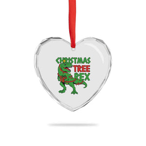 Xmas Dinosaur Heart Crystal Glass Ornament Funny Tree Rex Xmas Light TS12 Print Your Wear