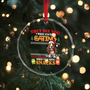 Xmas Dog Lover Crystal Glass Ornament Basset Hound See You're Eating TS09 Print Your Wear