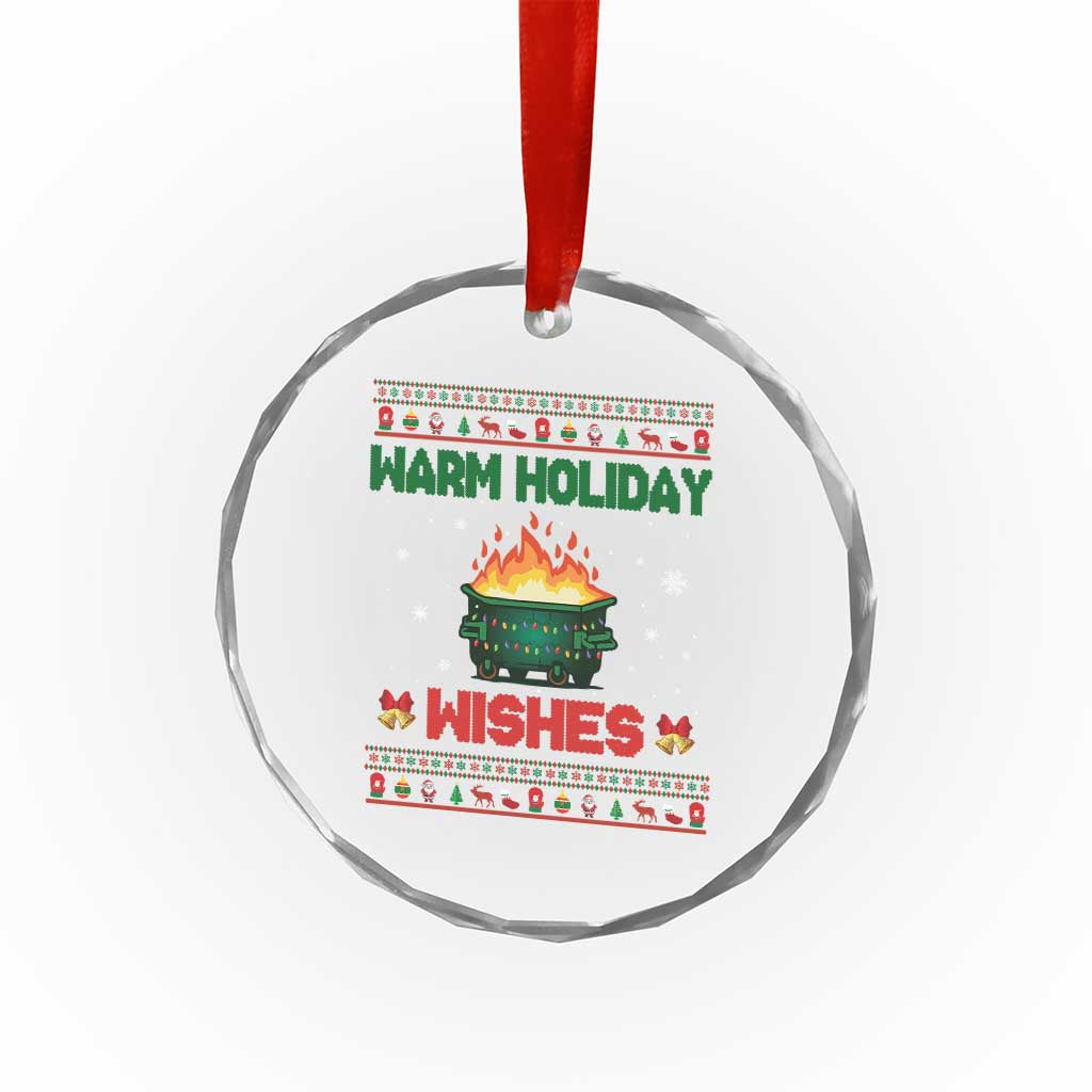 Xmas Dumpster Fire Crystal Glass Ornament Warm Holiday Wishes TS02 Print Your Wear