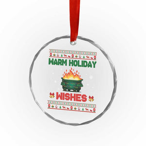 Xmas Dumpster Fire Crystal Glass Ornament Warm Holiday Wishes TS02 Print Your Wear