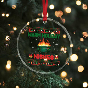 Xmas Dumpster Fire Crystal Glass Ornament Warm Holiday Wishes TS02 Print Your Wear