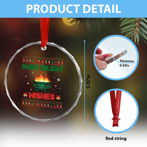 Xmas Dumpster Fire Crystal Glass Ornament Warm Holiday Wishes TS02 Print Your Wear