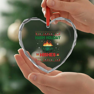 Xmas Dumpster Fire Heart Crystal Glass Ornament Warm Holiday Wishes TS02 Print Your Wear