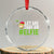 Xmas Elf Crystal Glass Ornament Let Me Take An Elfie TS02 Transparent Glass 3'' Circle Print Your Wear