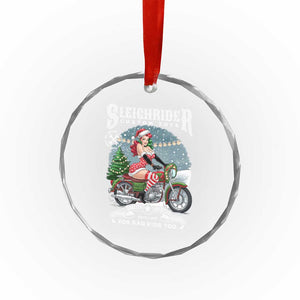 Xmas Female Santa Motorcycle Crystal Glass Ornament Sleighrider Custom Toys For Bad Kids Too TS11 Print Your Wear