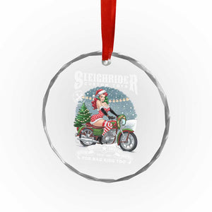 Xmas Female Santa Motorcycle Crystal Glass Ornament Sleighrider Custom Toys For Bad Kids Too TS11 Print Your Wear