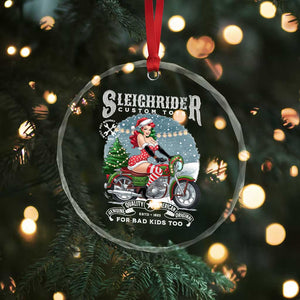 Xmas Female Santa Motorcycle Crystal Glass Ornament Sleighrider Custom Toys For Bad Kids Too TS11 Print Your Wear