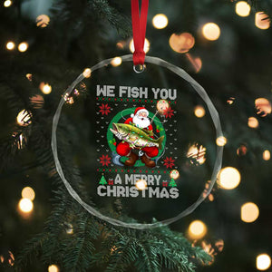 Xmas Fishing Crystal Glass Ornament We Fish You A Merry Christmas Santa Fisherman TS09 Print Your Wear