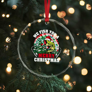 Xmas Fishing Crystal Glass Ornament We Fish You A Merry Christmas Santa Hat TS09 Print Your Wear