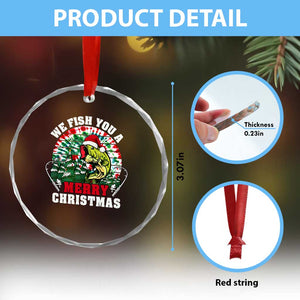 Xmas Fishing Crystal Glass Ornament We Fish You A Merry Christmas Santa Hat TS09 Print Your Wear