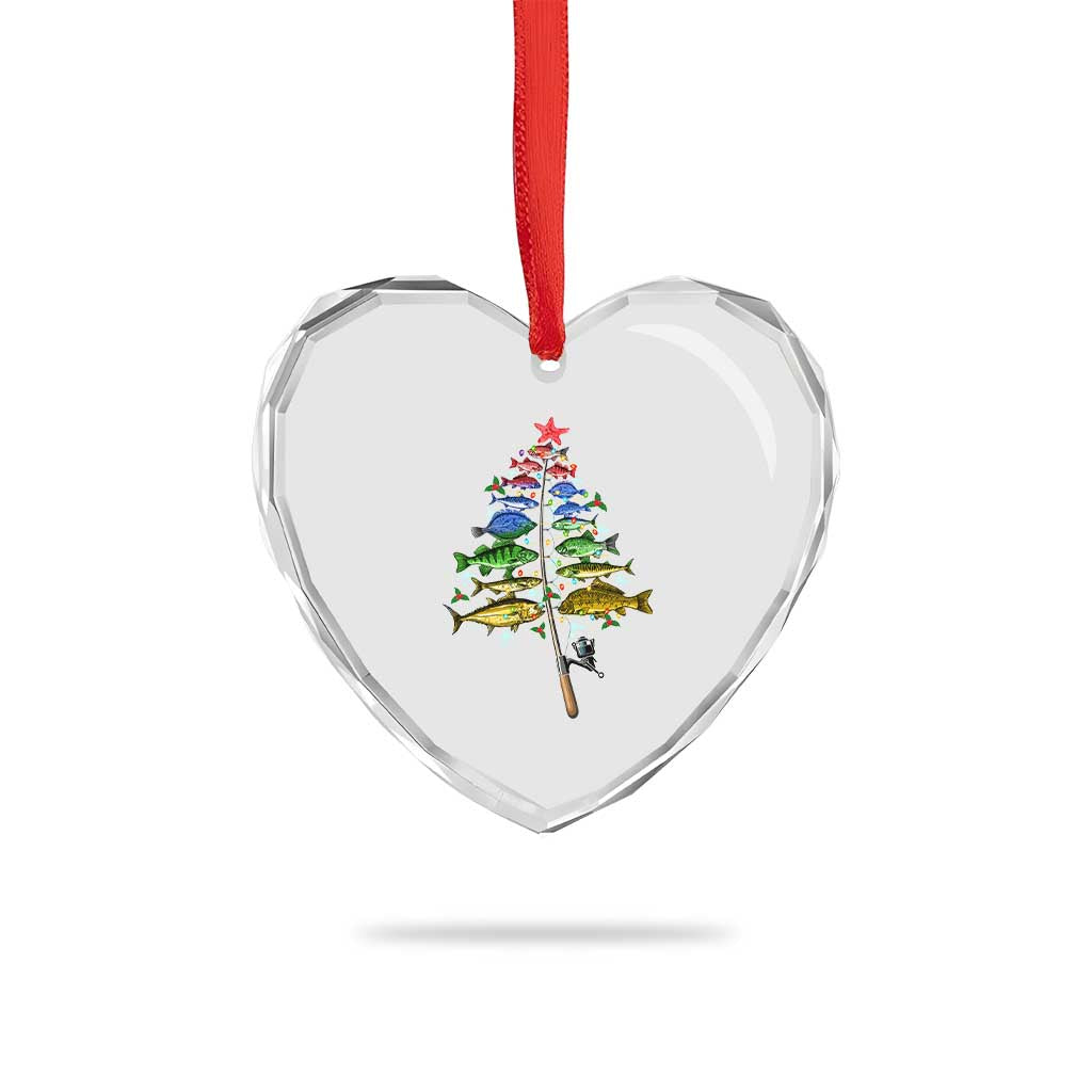 Xmas Fishing Heart Crystal Glass Ornament Colorful Fish Aquatic Christmas Tree Fisherman TS09 Print Your Wear