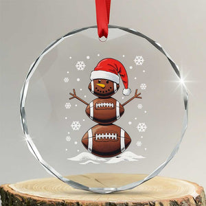 Xmas Football Crystal Glass Ornament Rugby Snowman Xmas Festive Holiday Sports TS02 Transparent Glass 3'' Circle Print Your Wear