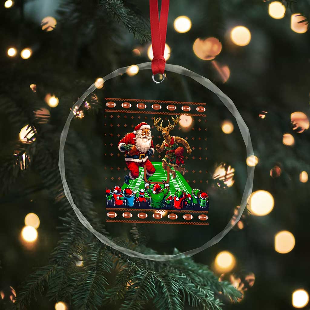 Xmas Football Crystal Glass Ornament Santa Reindeer Football Match TS09 Print Your Wear