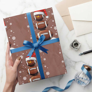 Xmas Football Wrapping Paper Roll Rugby Snowman Xmas Festive Holiday Sports TS02 Mocha Print Your Wear