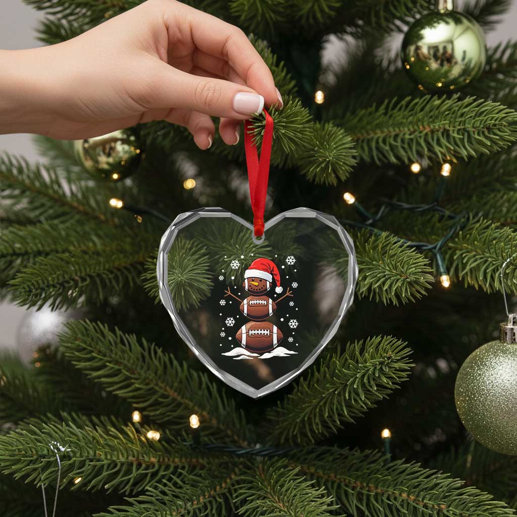Xmas Football Heart Crystal Glass Ornament Rugby Snowman Xmas Festive Holiday Sports TS02 Print Your Wear