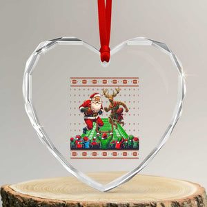 Xmas Football Heart Crystal Glass Ornament Santa Reindeer Football Match TS09 Transparent Glass 3'' Heart Print Your Wear
