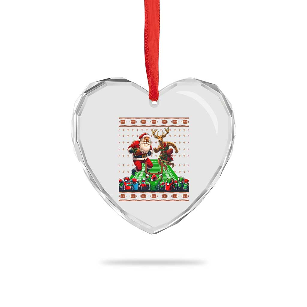 Xmas Football Heart Crystal Glass Ornament Santa Reindeer Football Match TS09 Print Your Wear