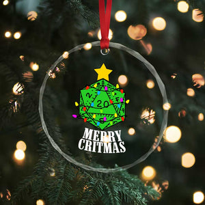 Xmas Gamer Crystal Glass Ornament Merry Critmas D20 RPG Gaming Xmas Tree TS02 Print Your Wear