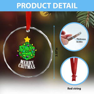 Xmas Gamer Crystal Glass Ornament Merry Critmas D20 RPG Gaming Xmas Tree TS02 Print Your Wear