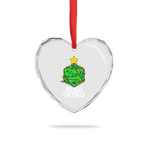 Xmas Gamer Heart Crystal Glass Ornament Merry Critmas D20 RPG Gaming Xmas Tree TS02 Print Your Wear