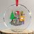 Xmas Gamer Skeleton Gaming Crystal Glass Ornament TS09 Transparent Glass 3'' Circle Print Your Wear