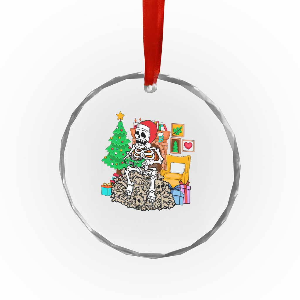 Xmas Gamer Skeleton Gaming Crystal Glass Ornament TS09 Print Your Wear
