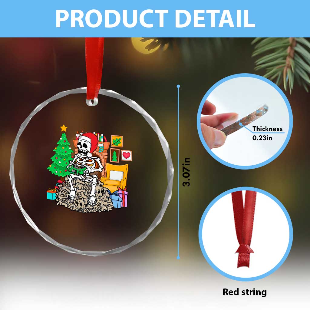 Xmas Gamer Skeleton Gaming Crystal Glass Ornament TS09 Print Your Wear