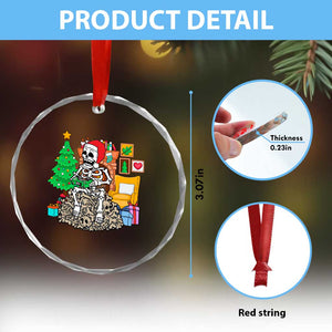 Xmas Gamer Skeleton Gaming Crystal Glass Ornament TS09 Print Your Wear