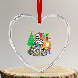 Xmas Gamer Skeleton Gaming Heart Crystal Glass Ornament TS09 Transparent Glass 3'' Heart Print Your Wear