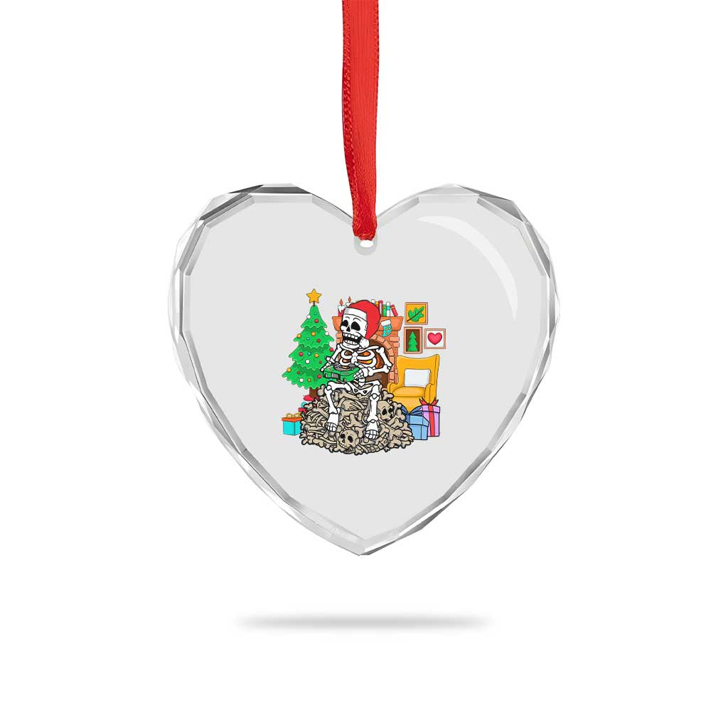 Xmas Gamer Skeleton Gaming Heart Crystal Glass Ornament TS09 Print Your Wear