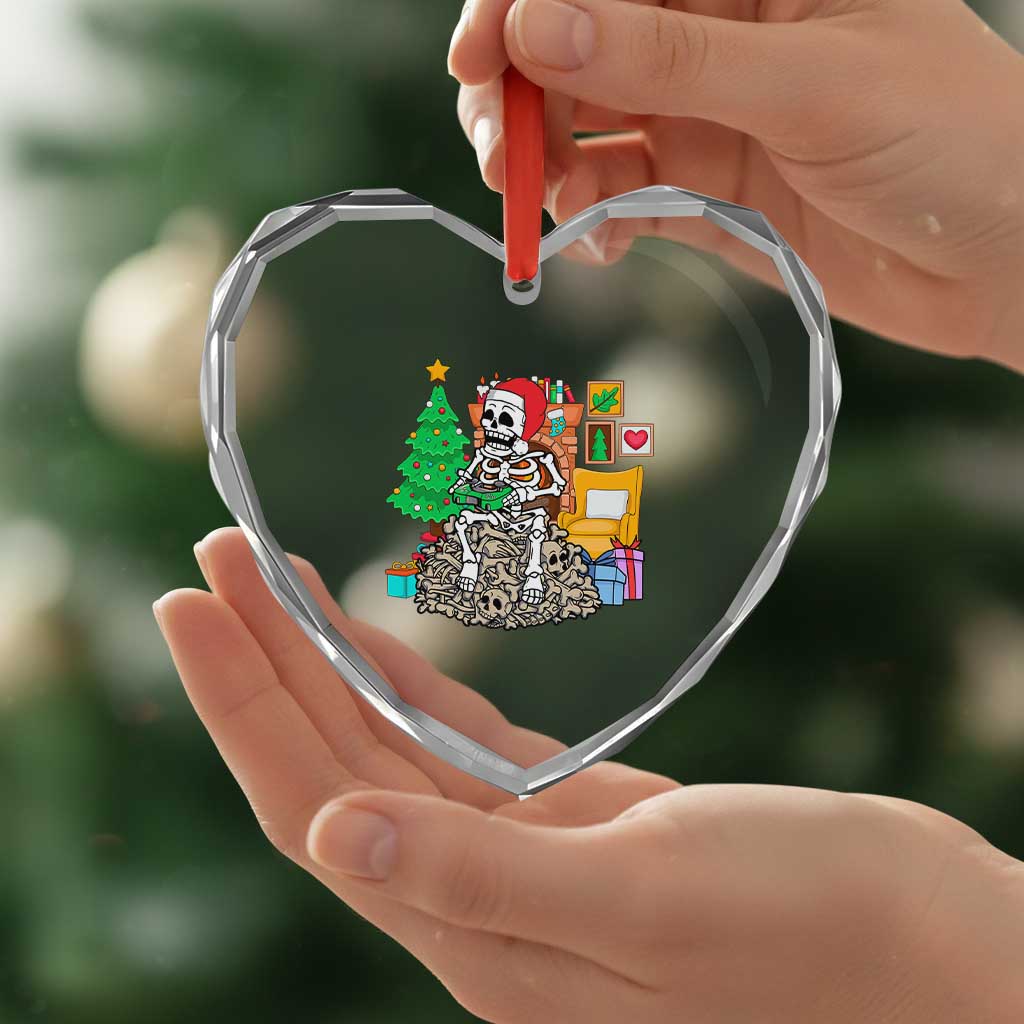 Xmas Gamer Skeleton Gaming Heart Crystal Glass Ornament TS09 Print Your Wear