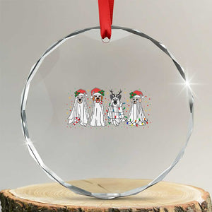 Xmas Ghost Dog Crystal Glass Ornament TS10 Transparent Glass 3'' Circle Print Your Wear