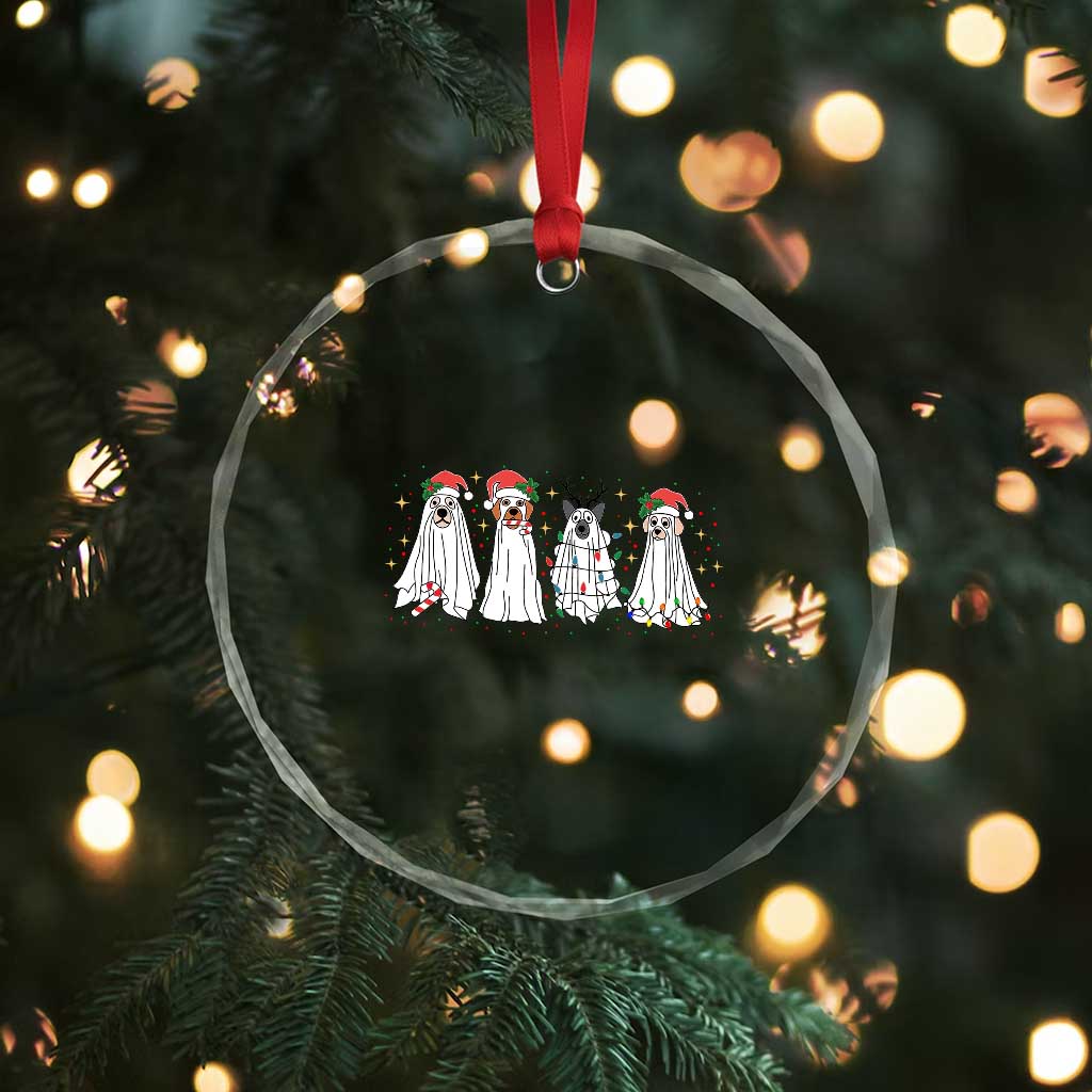 Xmas Ghost Dog Crystal Glass Ornament TS10 Print Your Wear