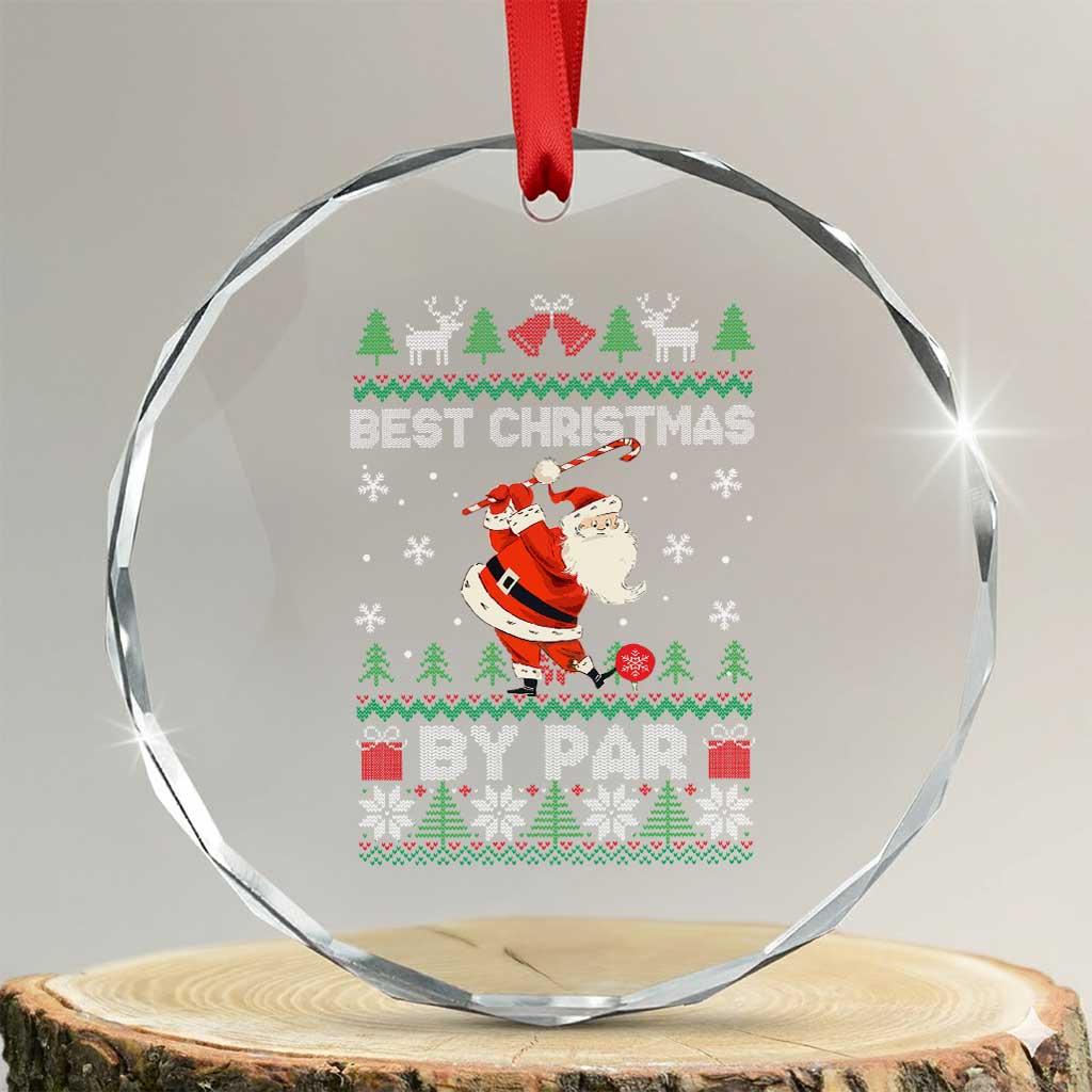Xmas Golf Crystal Glass Ornament Santa Golfer Best Christmas By Par TS09 Transparent Glass 3'' Circle Print Your Wear