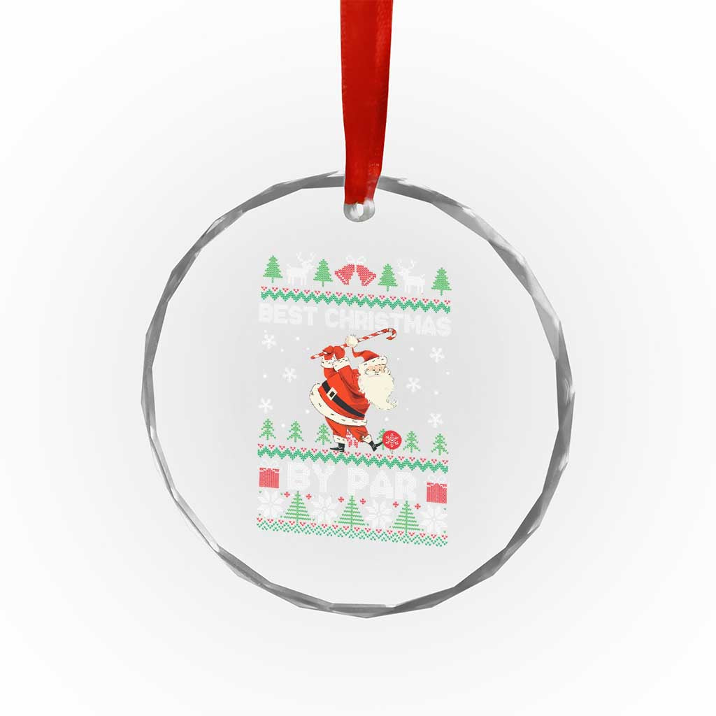 Xmas Golf Crystal Glass Ornament Santa Golfer Best Christmas By Par TS09 Print Your Wear