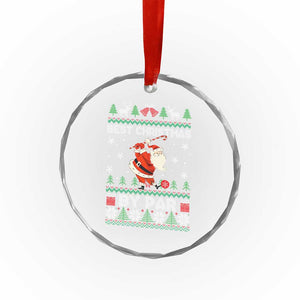 Xmas Golf Crystal Glass Ornament Santa Golfer Best Christmas By Par TS09 Print Your Wear