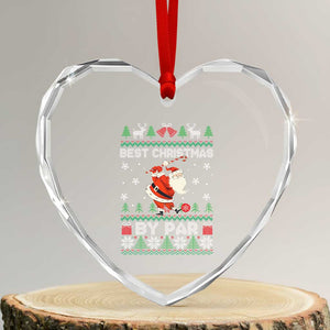 Xmas Golf Heart Crystal Glass Ornament Santa Golfer Best Christmas By Par TS09 Transparent Glass 3'' Heart Print Your Wear