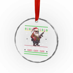 Xmas Gun Lover Crystal Glass Ornament Santa Army Gun Click Click Sing Fa La La La TS09 Print Your Wear