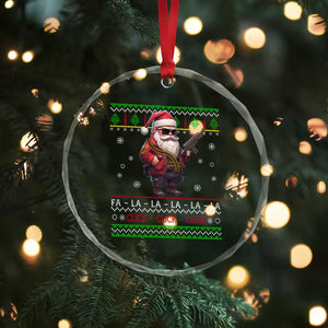 Xmas Gun Lover Crystal Glass Ornament Santa Army Gun Click Click Sing Fa La La La TS09 Print Your Wear