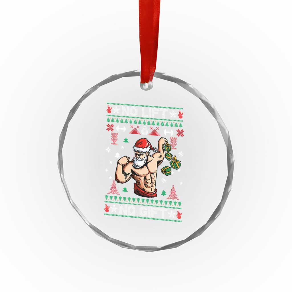 Xmas Gymer Crystal Glass Ornament No Lift No Gift Santa Gym Coach TS09 Print Your Wear