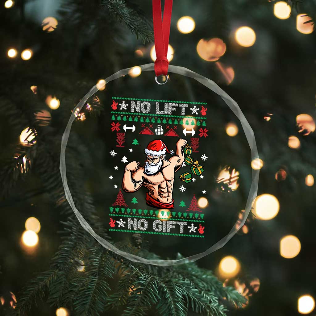 Xmas Gymer Crystal Glass Ornament No Lift No Gift Santa Gym Coach TS09 Print Your Wear