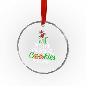Xmas Gymer Crystal Glass Ornament Will Run For Christmas Cookies Santa Running Race TS09 Print Your Wear