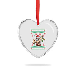 Xmas Gymer Heart Crystal Glass Ornament No Lift No Gift Santa Gym Coach TS09 Print Your Wear