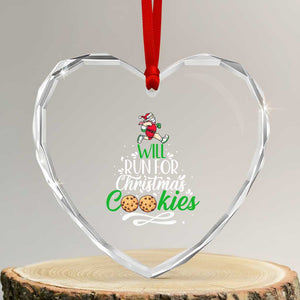 Xmas Gymer Heart Crystal Glass Ornament Will Run For Christmas Cookies Santa Running Race TS09 Transparent Glass 3'' Heart Print Your Wear
